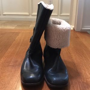 UGG shearling buckle turndown cuff boots